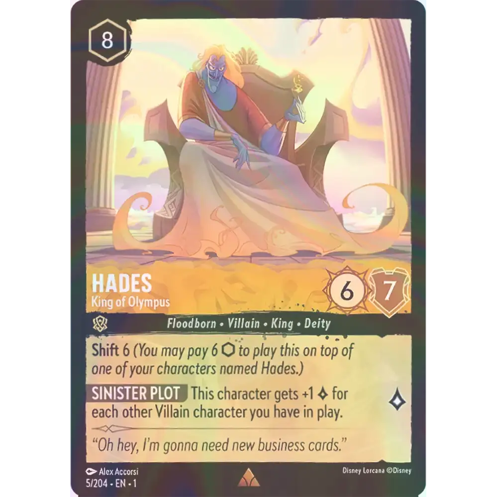 Hades - King of Olympus - Foil (Rare) - 5/204 - Disney