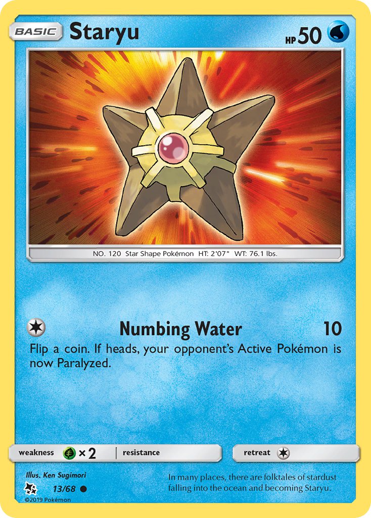 Staryu⁣ - Hidden Fates⁣ (Common)⁣ [13] English / Near Mint / Reverse-Holo Normal
