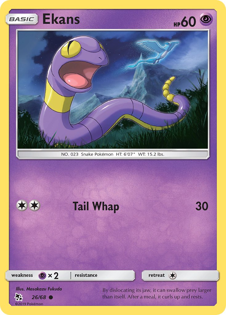 Ekans⁣ - Hidden Fates⁣ (Common)⁣ [26] English / Near Mint / Reverse-Holo Normal