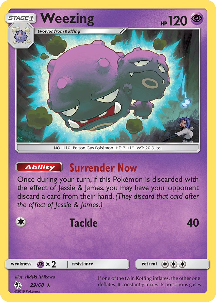 Weezing⁣ - Hidden Fates⁣ (Rare)⁣ [29] English / Near Mint / Reverse-Holo Normal