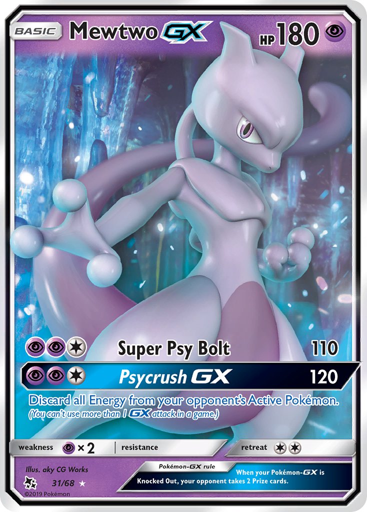 Mewtwo GX⁣ - Hidden Fates⁣ (Fixed)⁣ [31] English / Near Mint / Normal