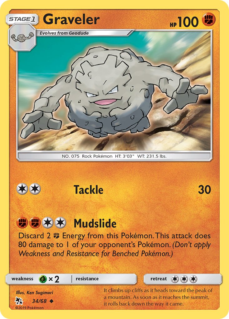 Graveler⁣ - Hidden Fates⁣ (Uncommon)⁣ [34] English / Near Mint / Normal