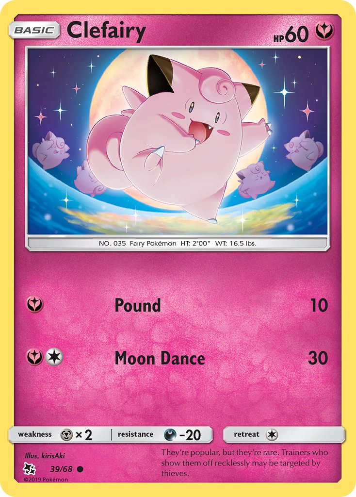 Clefairy⁣ - Hidden Fates⁣ (Common)⁣ [39] English / Near Mint / Reverse-Holo Normal