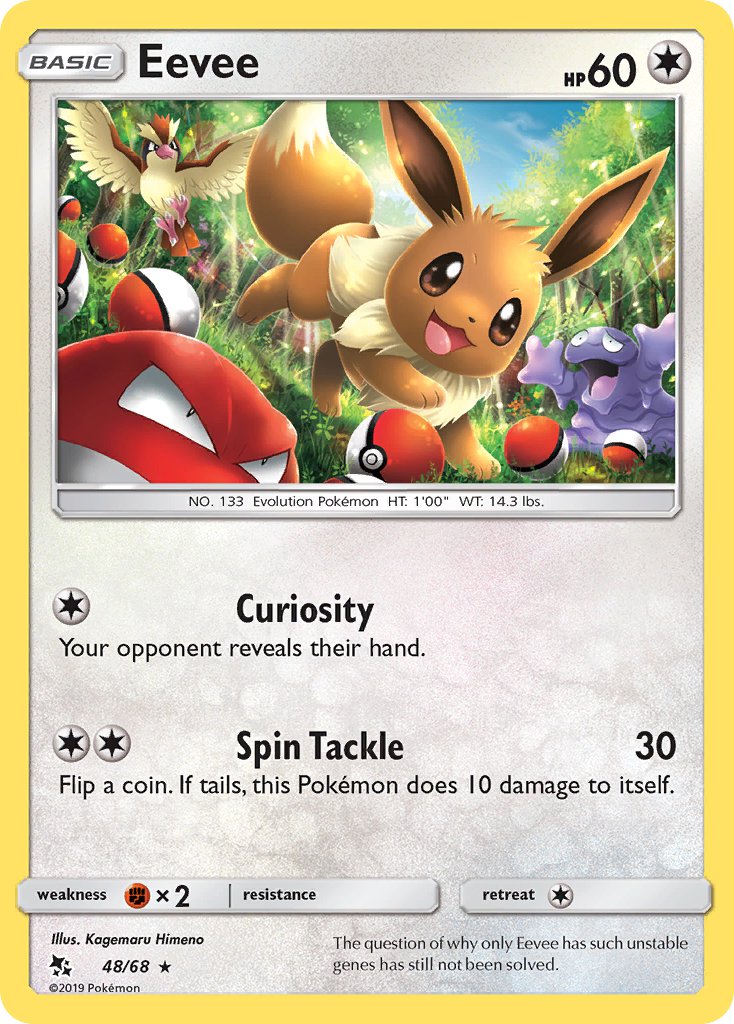 Eevee⁣ - Hidden Fates⁣ (Holo Rare)⁣ [48] English / Near Mint / Normal
