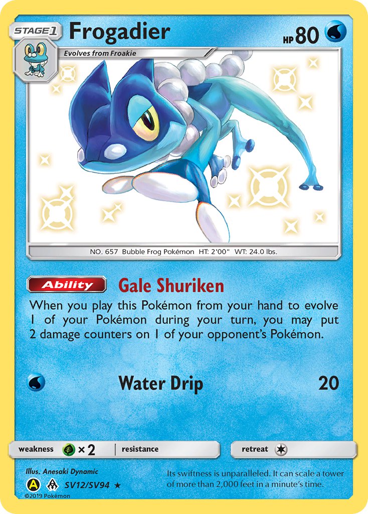 Frogadier⁣ - Hidden Fates⁣ (Holo Rare)⁣ [SV12] English / Near Mint / Normal