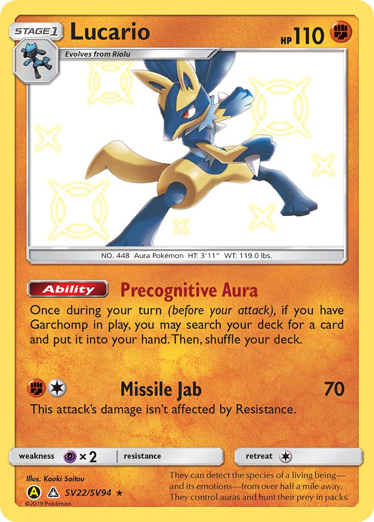 Lucario⁣ - Hidden Fates⁣ (Secret Rare)⁣ [SV22] English / Near Mint / Normal
