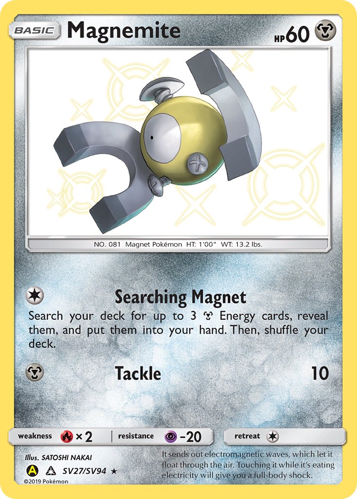 Magnemite⁣ - Hidden Fates⁣ (Holo Rare)⁣ [SV27] English / Near Mint / Normal