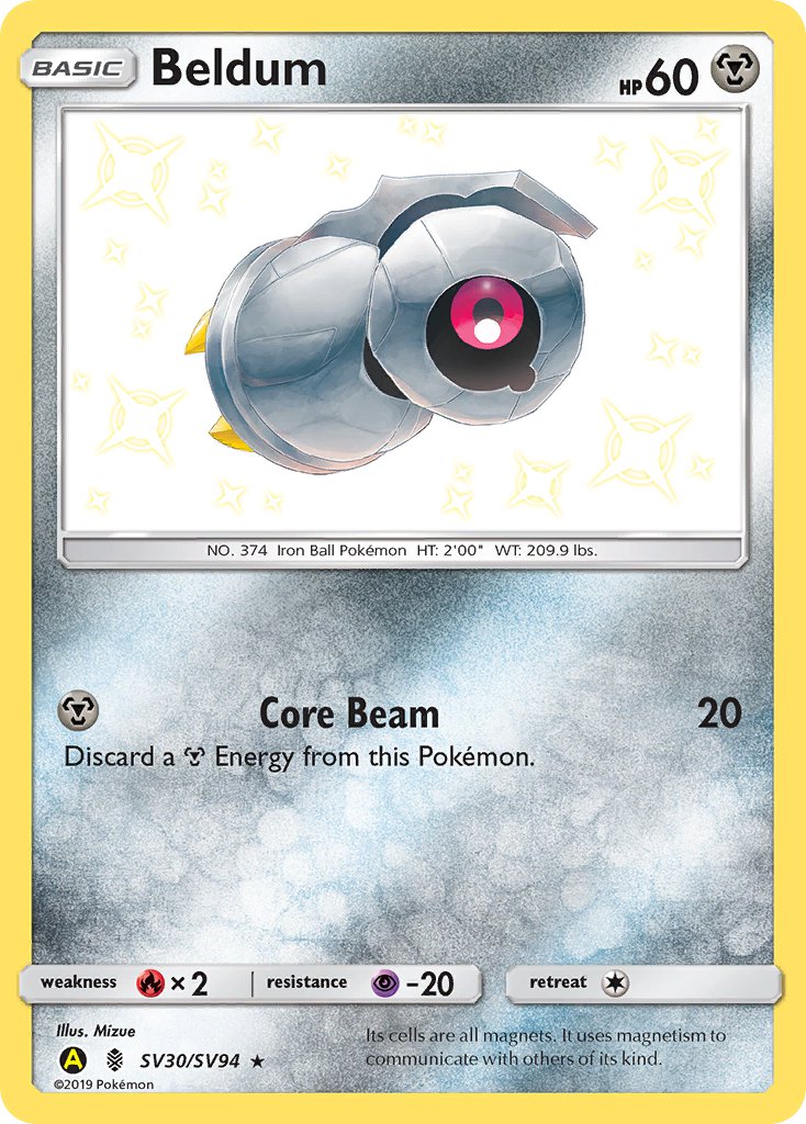 Beldum⁣ - Hidden Fates⁣ (Holo Rare)⁣ [SV30] English / Near Mint / Normal
