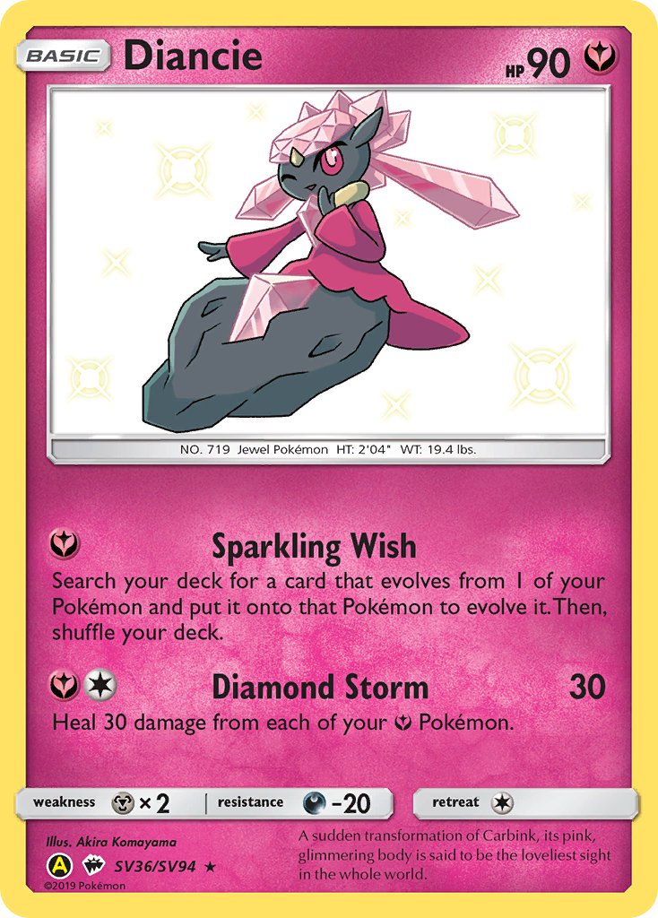 Diancie⁣ - Hidden Fates⁣ (Secret Rare)⁣ [SV36] English / Near Mint / Normal