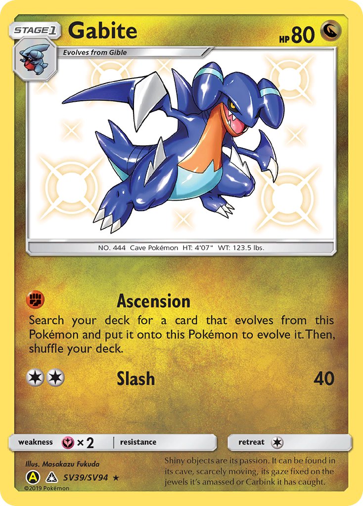 Gabite⁣ - Hidden Fates⁣ (Holo Rare)⁣ [SV39] English / Near Mint / Normal