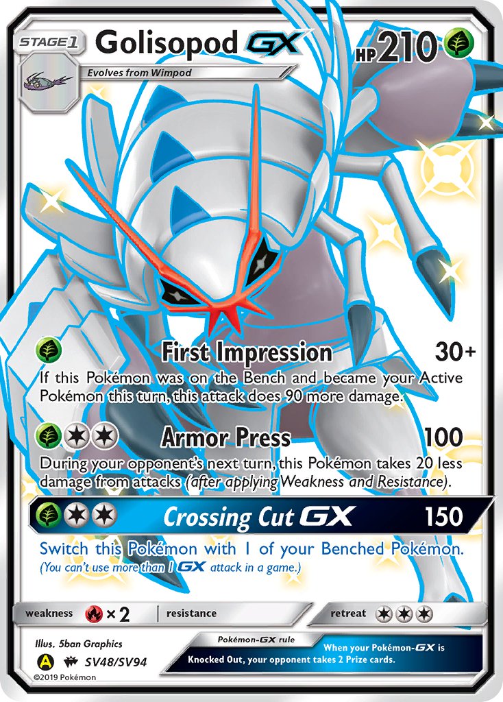 Golisopod GX⁣ - Hidden Fates⁣ (Secret Rare)⁣ [SV48] English / Near Mint / Normal
