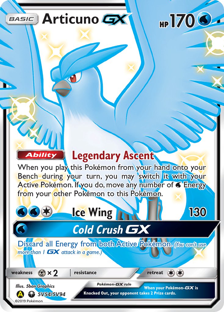 Articuno GX⁣ - Hidden Fates⁣ (Secret Rare)⁣ [SV54] English / Near Mint / Normal