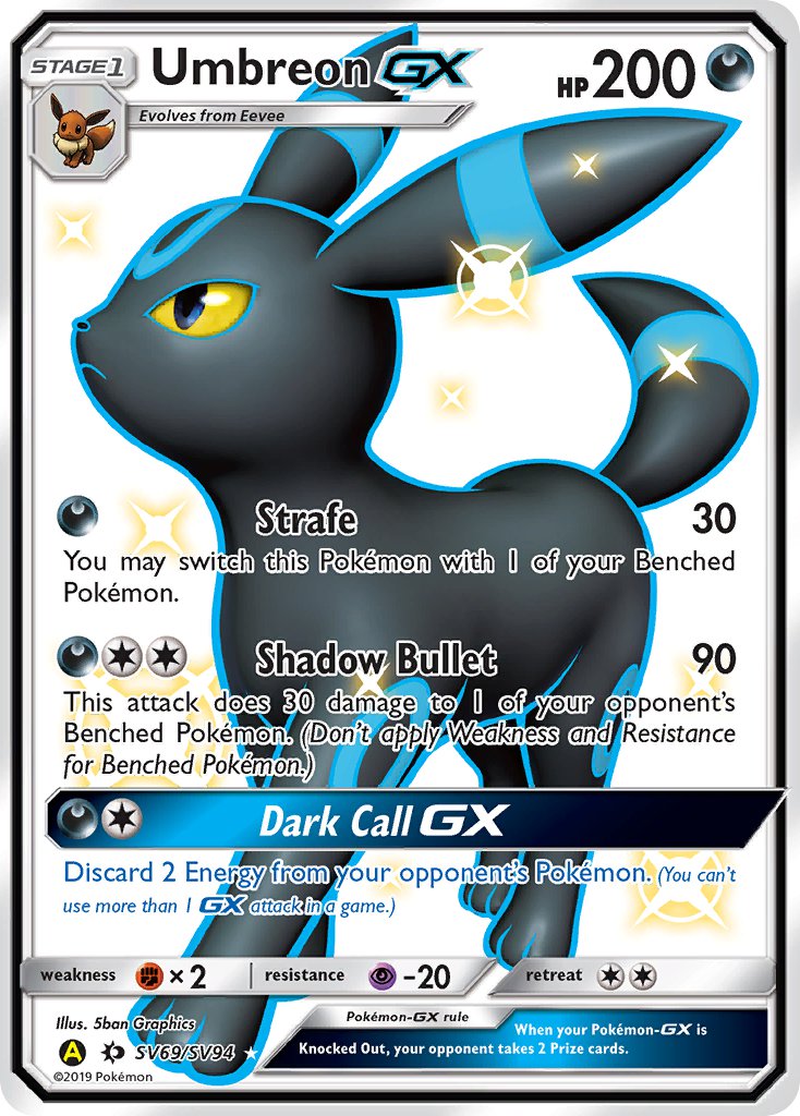 Umbreon GX⁣ - Hidden Fates⁣ (Ultra Rare)⁣ [SV69] English / Near Mint / Normal
