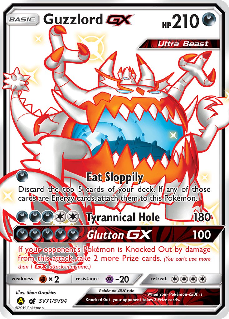 Guzzlord GX⁣ - Hidden Fates⁣ (Ultra Rare)⁣ [SV71] English / Near Mint / Normal