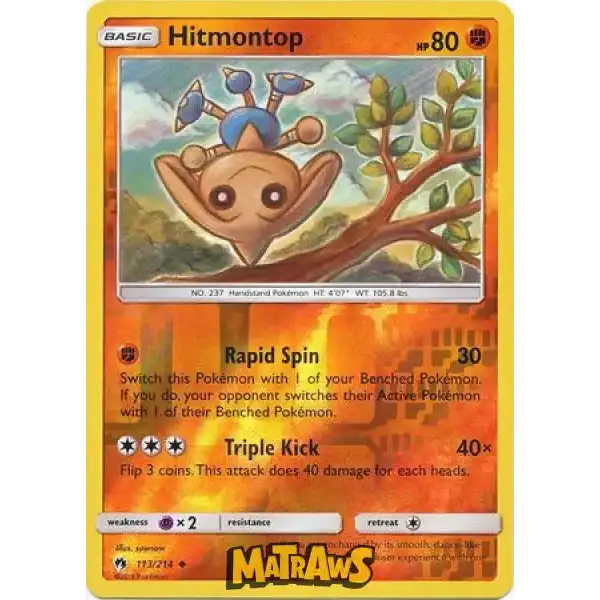 Hitmontop - Reverse - 113/214 Enkeltkort Lost Thunder 