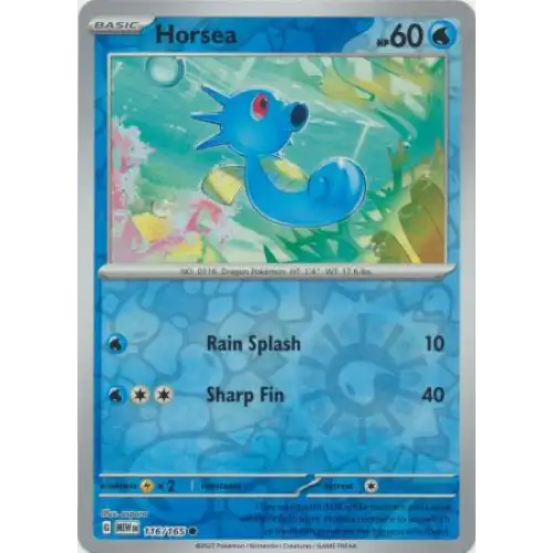 Horsea - Reverse - 116/165 - Enkeltkort