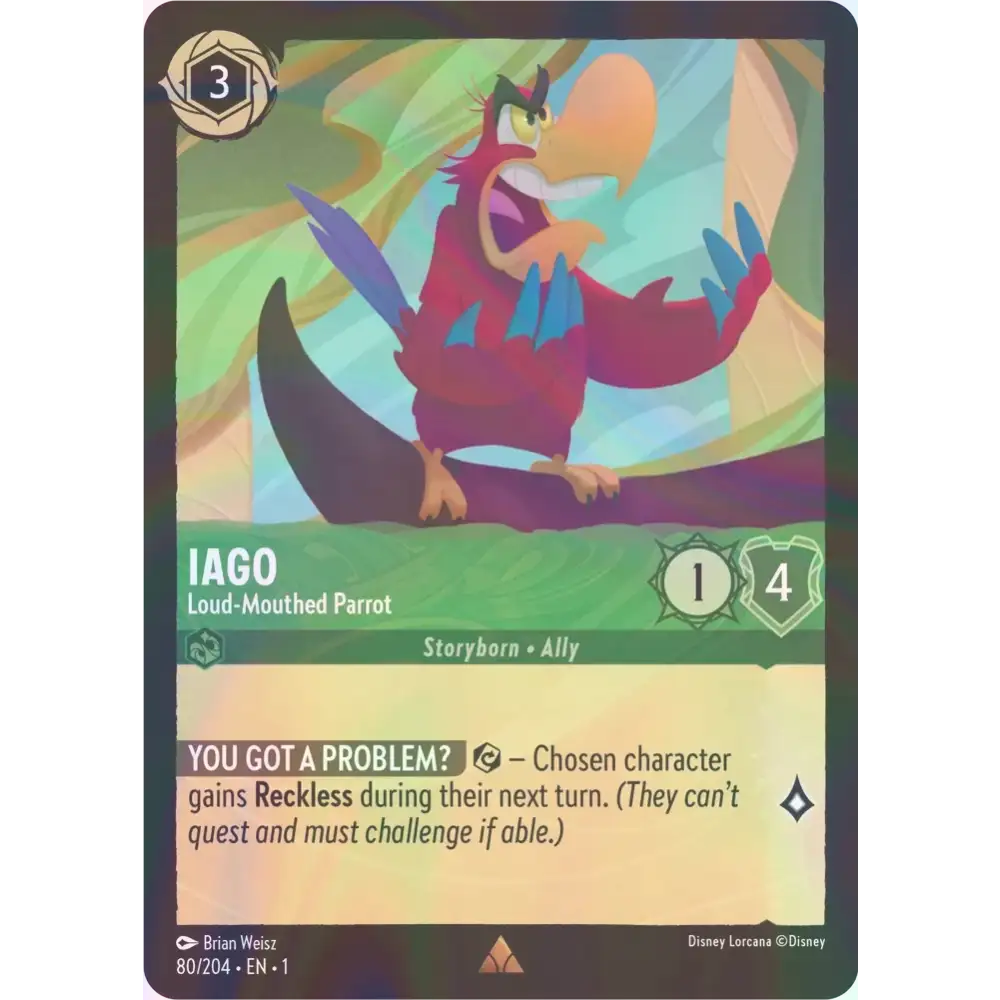 Iago - Loud-Mouthed Parrot - Foil (Rare) - 80/204 - Disney