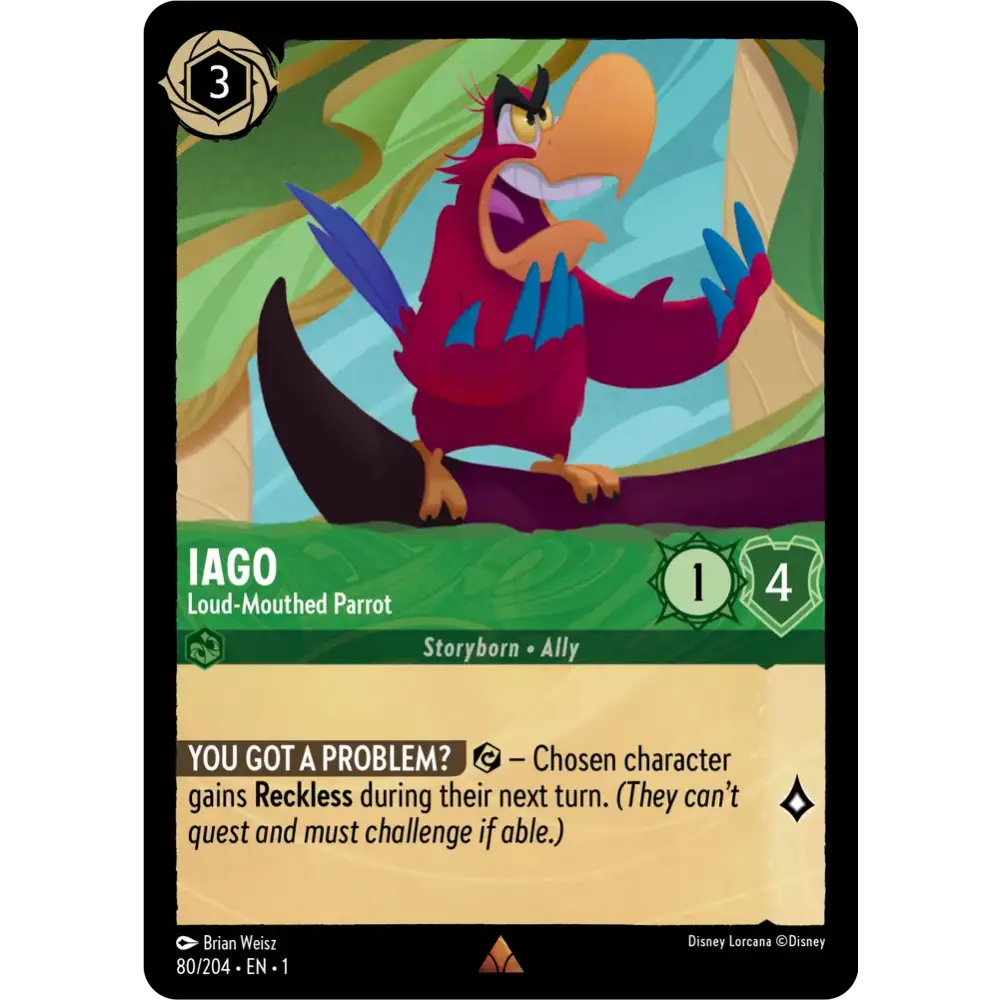 Iago - Loud-Mouthed Parrot (Rare) - 80/204 - Disney Lorcana