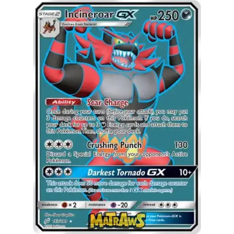 Incineroar GX - Full Art - 167/181 Enkeltkort Team Up 