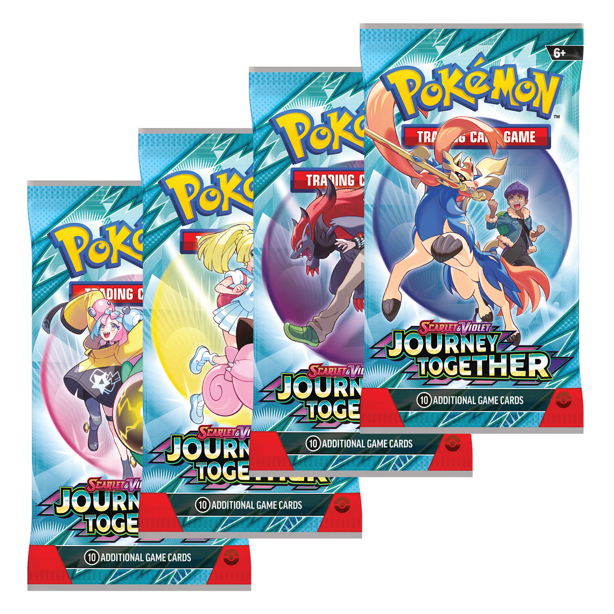 Pokémon TCG: Scarlet & Violet: Journey Together - 4 stk. Booster Packs (Artwork Sæt)