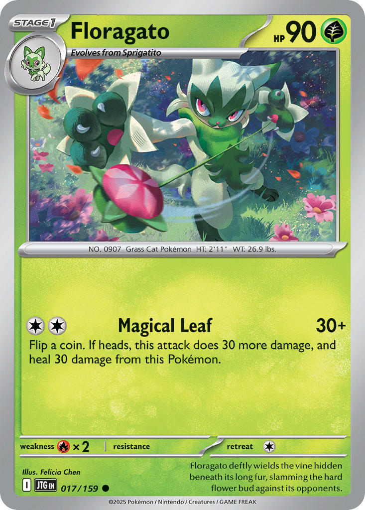 Floragato⁣ - Journey Together⁣ (Common)⁣ [017] English / Near Mint / Reverse-Holo Normal
