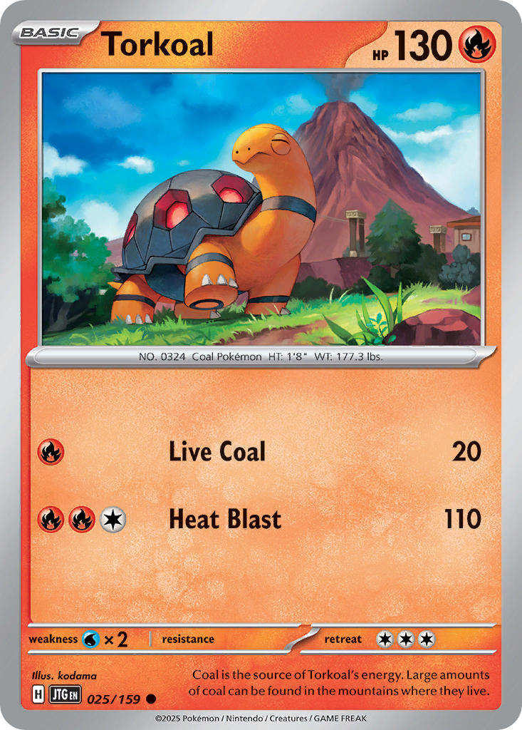 Torkoal⁣ - Journey Together⁣ (Common)⁣ [025] English / Near Mint / Reverse-Holo Normal