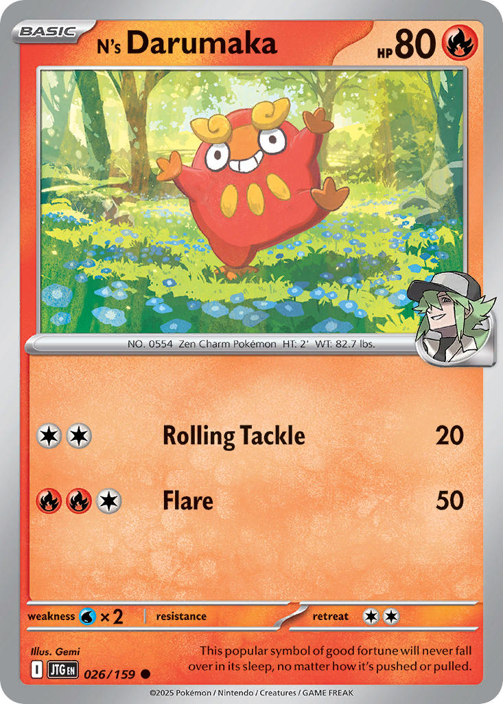 N's Darumaka⁣ - Journey Together⁣ (Common)⁣ [026] English / Near Mint / Reverse-Holo Normal