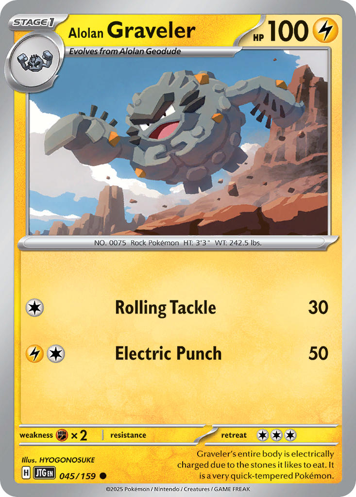 Alolan Graveler⁣ - Journey Together⁣ (Common)⁣ [045] English / Near Mint / Reverse-Holo Normal