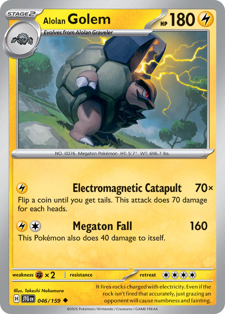 Alolan Golem⁣ - Journey Together⁣ (Uncommon)⁣ [046] English / Near Mint / Reverse-Holo Normal