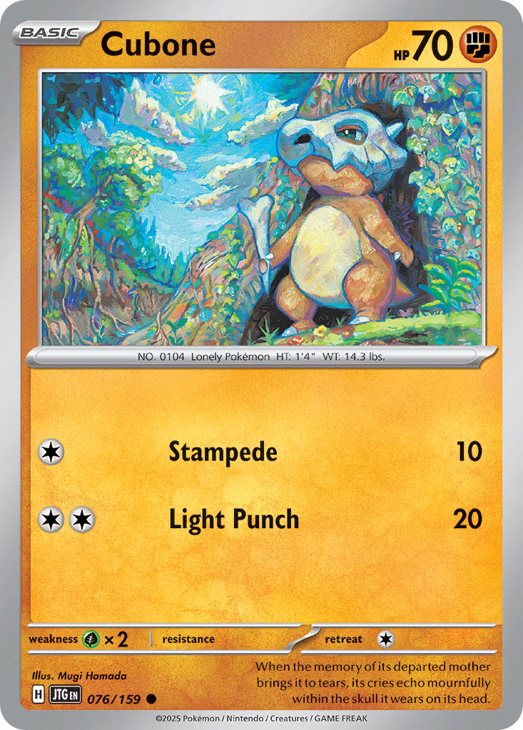 Cubone⁣ - Journey Together⁣ (Common)⁣ [076] English / Near Mint / Reverse-Holo Normal