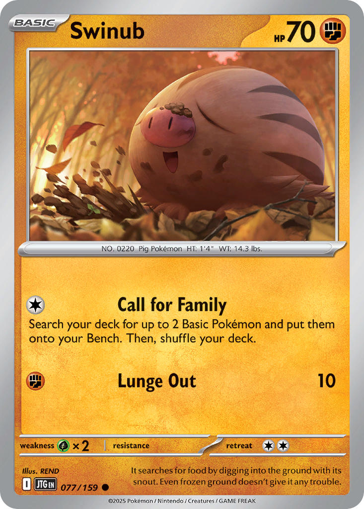 Swinub⁣ - Journey Together⁣ (Common)⁣ [077] English / Near Mint / Normal
