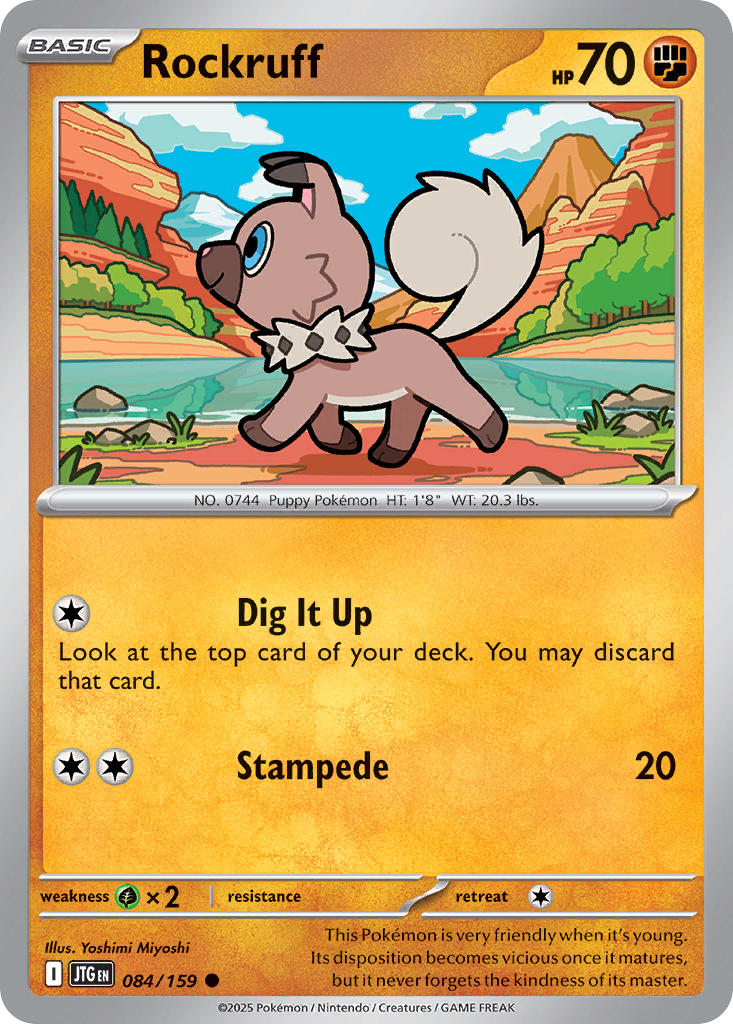 Rockruff⁣ - Journey Together⁣ (Common)⁣ [084] English / Near Mint / Reverse-Holo Normal