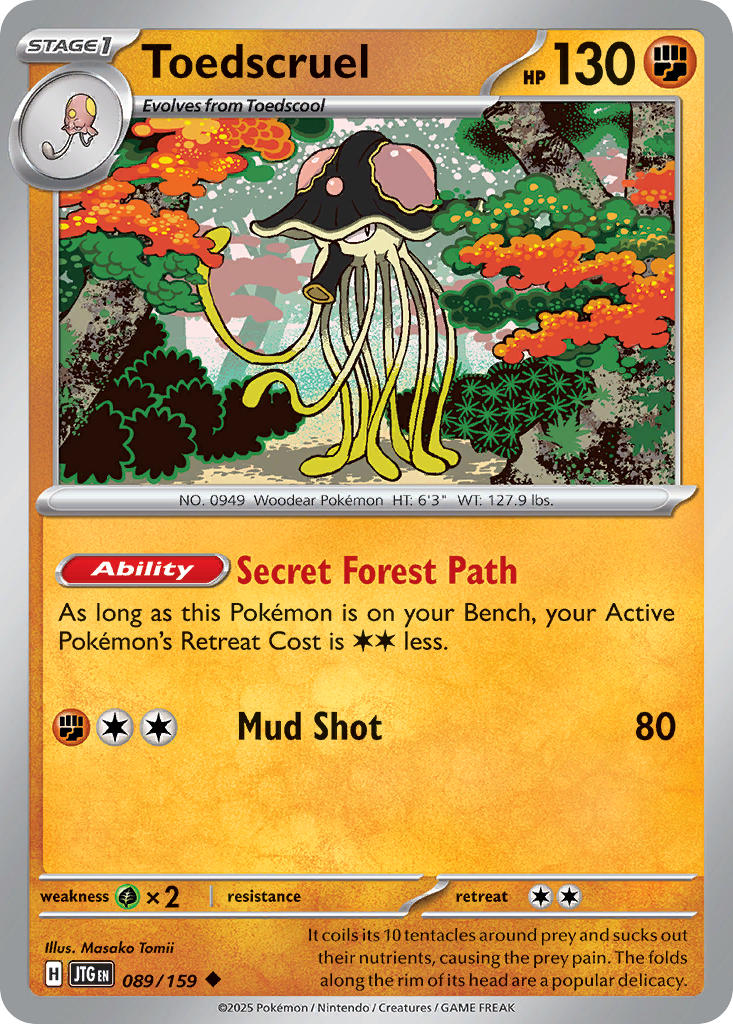 Toedscruel⁣ - Journey Together⁣ (Uncommon)⁣ [089] English / Near Mint / Reverse-Holo Normal
