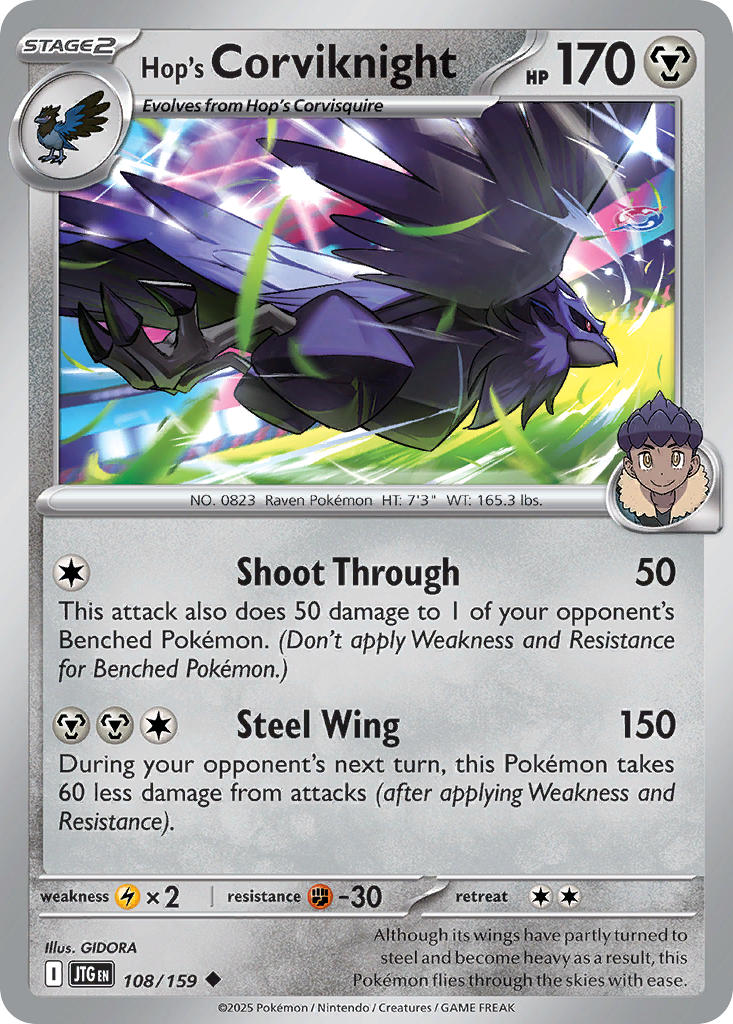Hop's Corviknight⁣ - Journey Together⁣ (Uncommon)⁣ [108] English / Near Mint / Reverse-Holo Normal