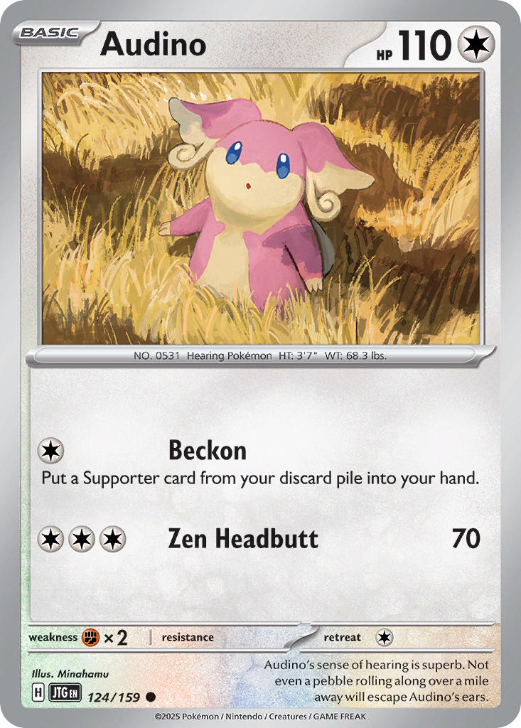 Audino⁣ - Journey Together⁣ (Common)⁣ [124] English / Near Mint / Reverse-Holo Normal