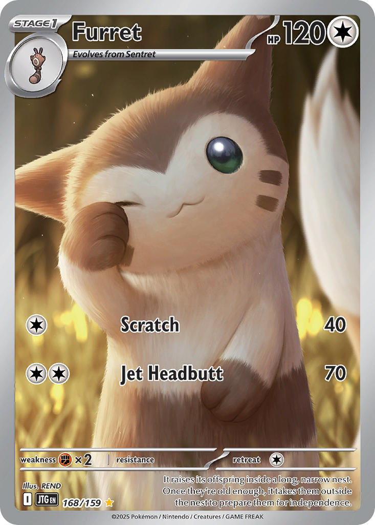 Furret⁣ - Journey Together⁣ (Illustration Rare)⁣ [168] English / Near Mint / Normal