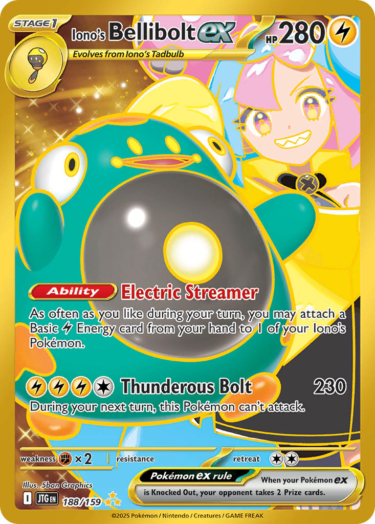 Iono's Bellibolt ex⁣ - Journey Together⁣ (Secret Rare)⁣ [188] English / Near Mint / Normal