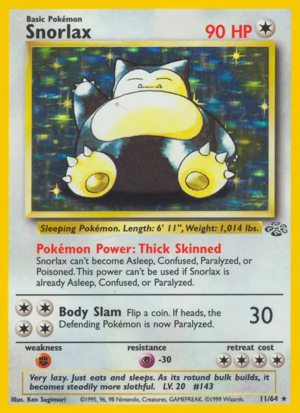 Snorlax⁣ - Jungle⁣ (Holo Rare)⁣ [11] English / Poor / Normal
