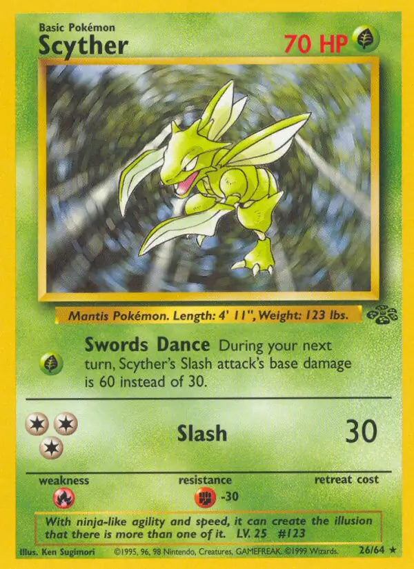 Scyther⁣ - Jungle⁣ (Rare)⁣ [26] English / Near Mint / Normal