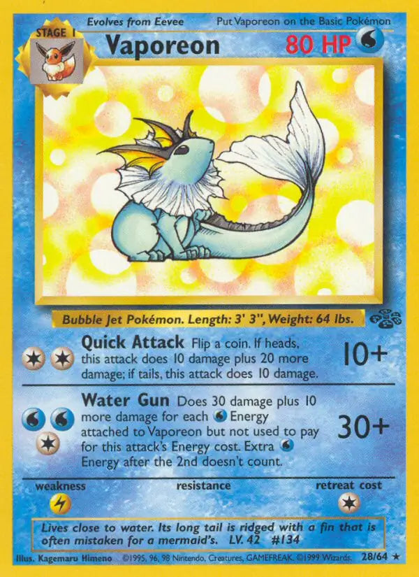 Vaporeon⁣ - Jungle⁣ (Rare)⁣ [28] English / Excellent / Normal