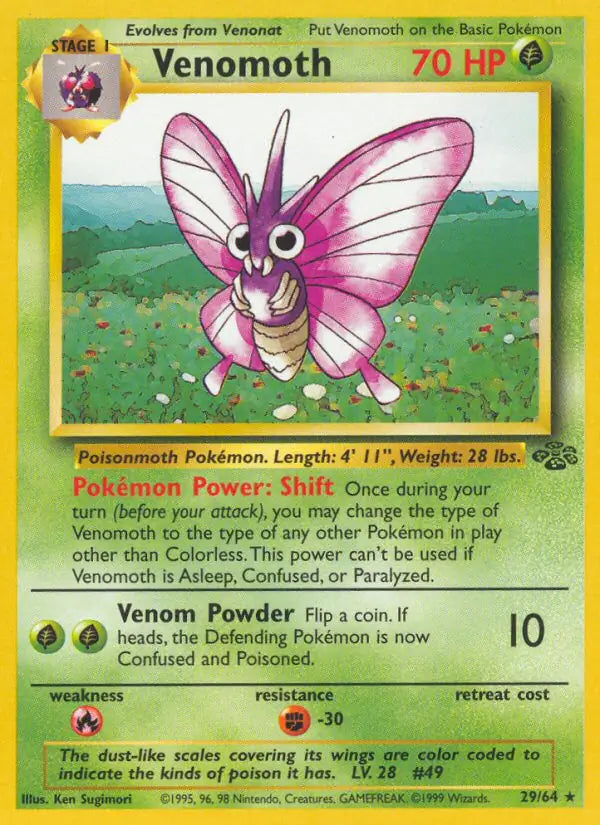 Venomoth⁣ - Jungle⁣ (Rare)⁣ [29] English / Played / Normal
