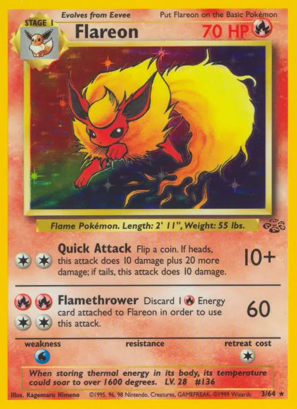 Flareon - Jungle (Holo Rare) [3] Kortspil