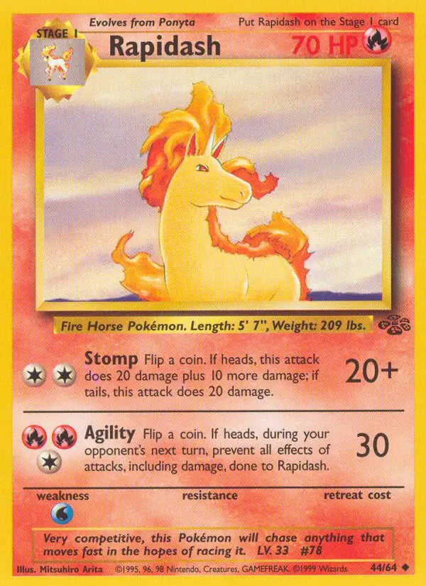 Rapidash⁣ - Jungle⁣ (Uncommon)⁣ [44] English / Near Mint / 1st-Edition