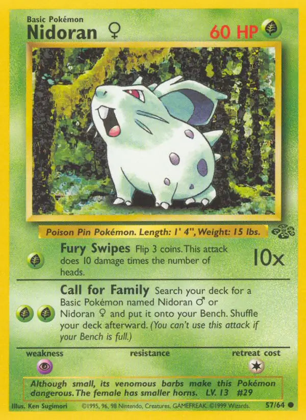 Nidoran ♀⁣ - Jungle⁣ (Common)⁣ [57] English / Played / Normal