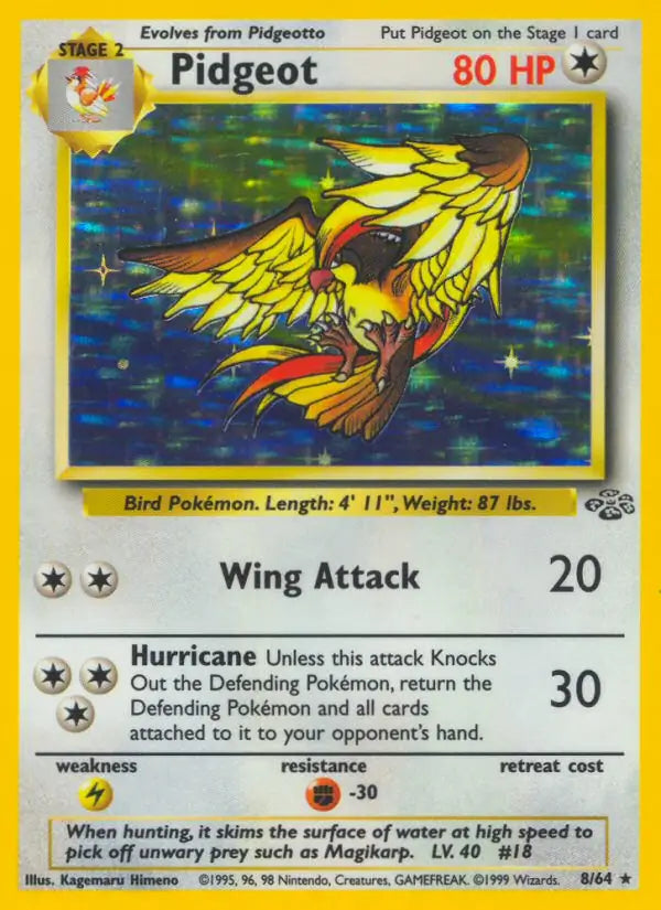Pidgeot⁣ - Jungle⁣ (Holo Rare)⁣ [8] English / Poor / Normal