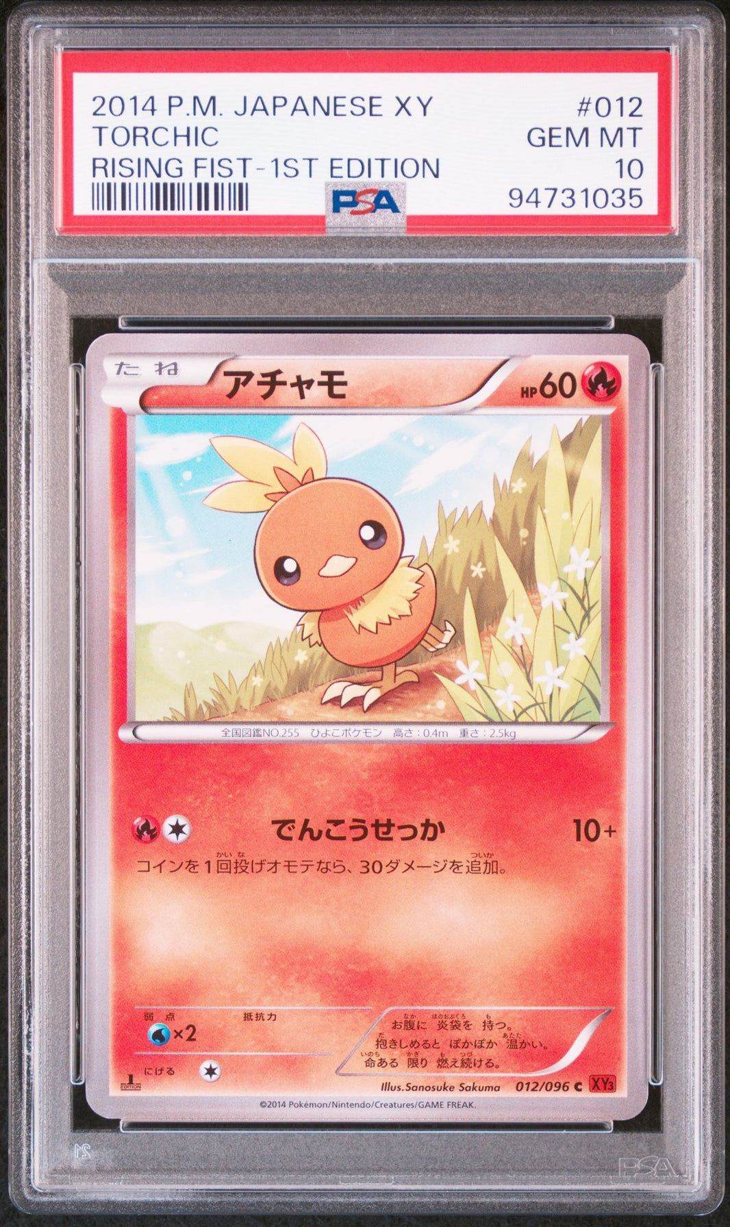 Torchic #012 - Rising Fist - PSA 10 (forside)