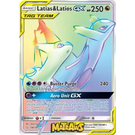 Latias & Latios GX - Rainbow - 190/181 Enkeltkort Team Up 