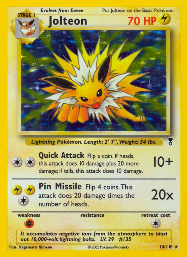 Jolteon⁣ - Legendary Collection⁣ (Holo Rare)⁣ [14] English / Poor / Reverse-Holo Normal