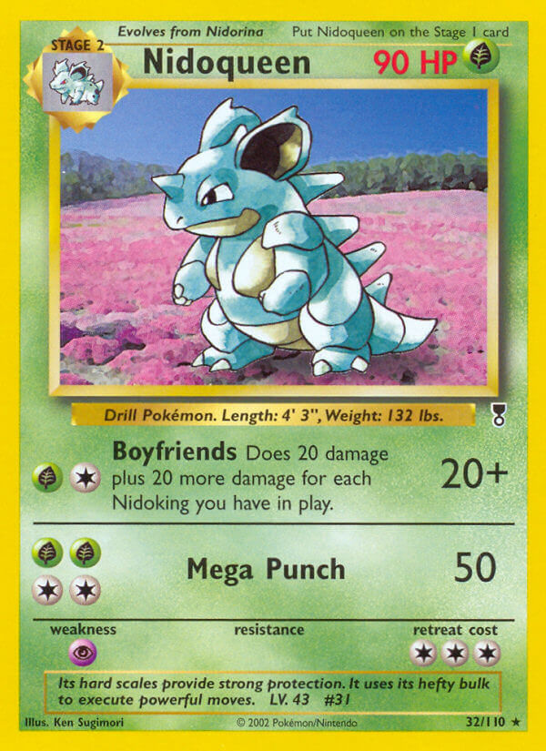 Nidoqueen⁣ - Legendary Collection⁣ (Rare)⁣ [32] English / Played / Reverse-Holo Normal