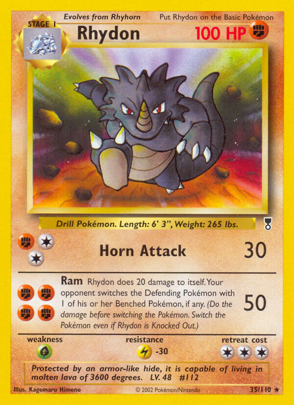 Rhydon⁣ - Legendary Collection⁣ (Rare)⁣ [35] English / Light Played / Reverse-Holo Normal